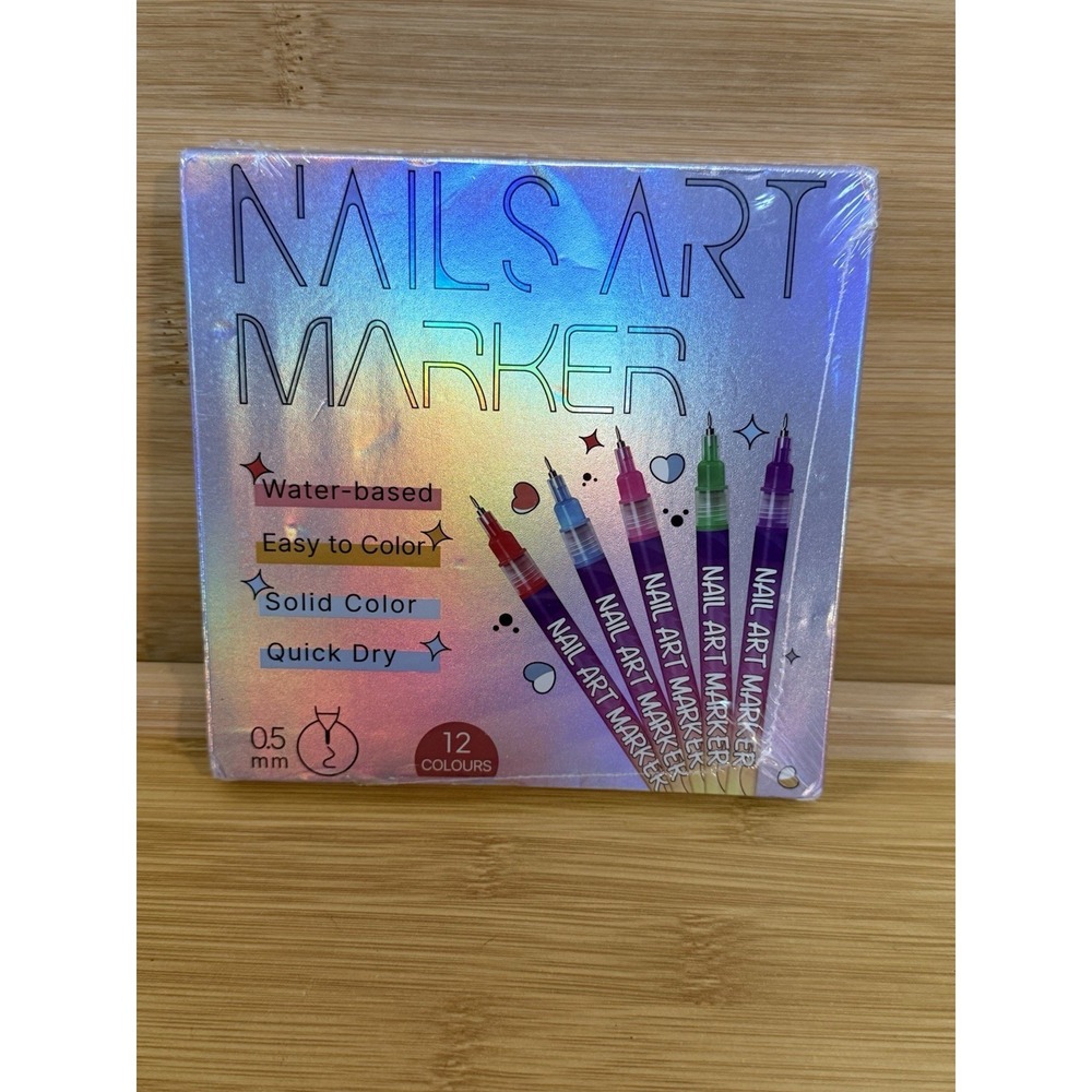 12 Colors Nail Art Markers Quick Dry Acrylic Pens DIY 3D Manicure Nail Art Set